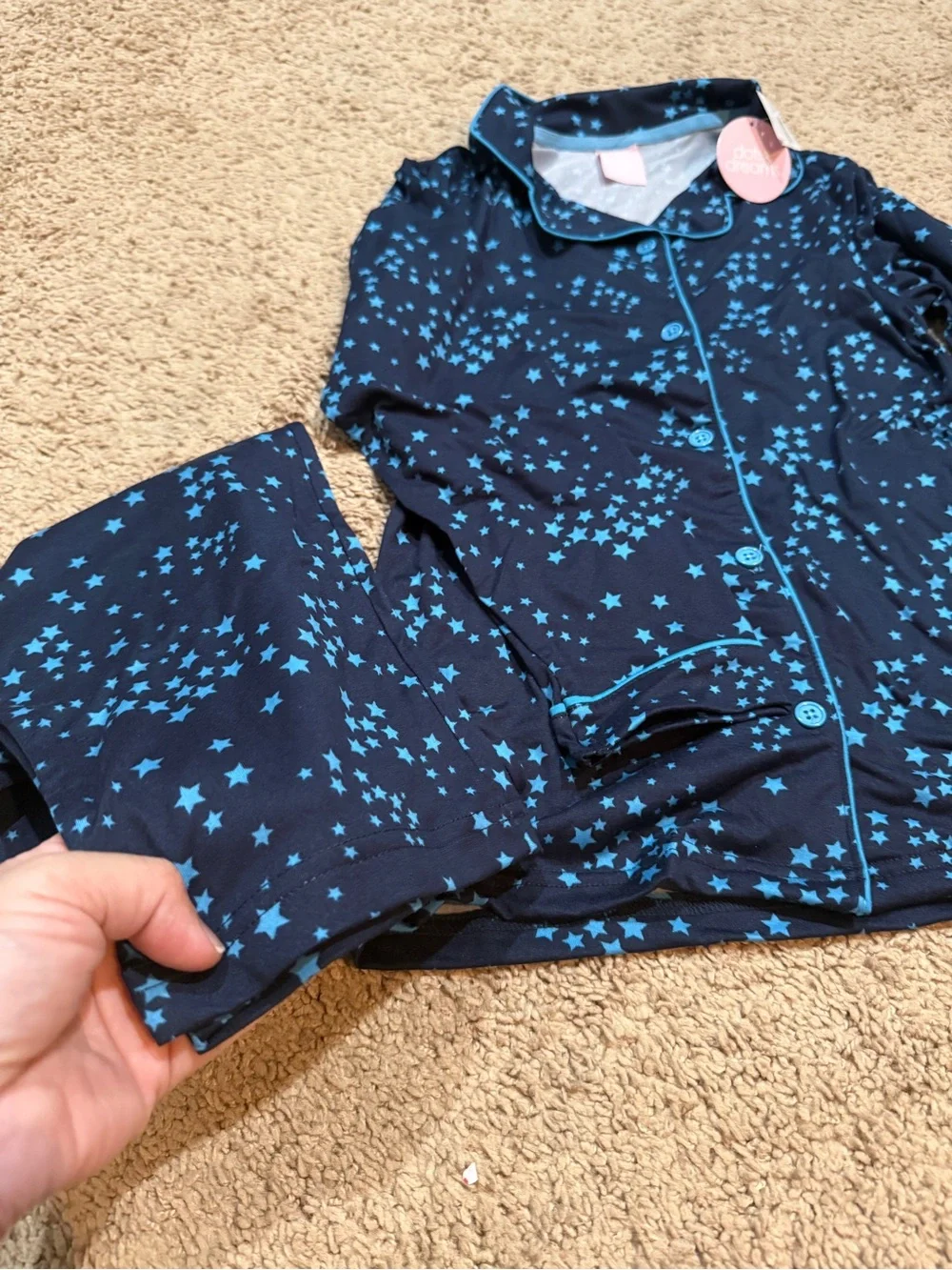 Blue Star Print Pajama Set